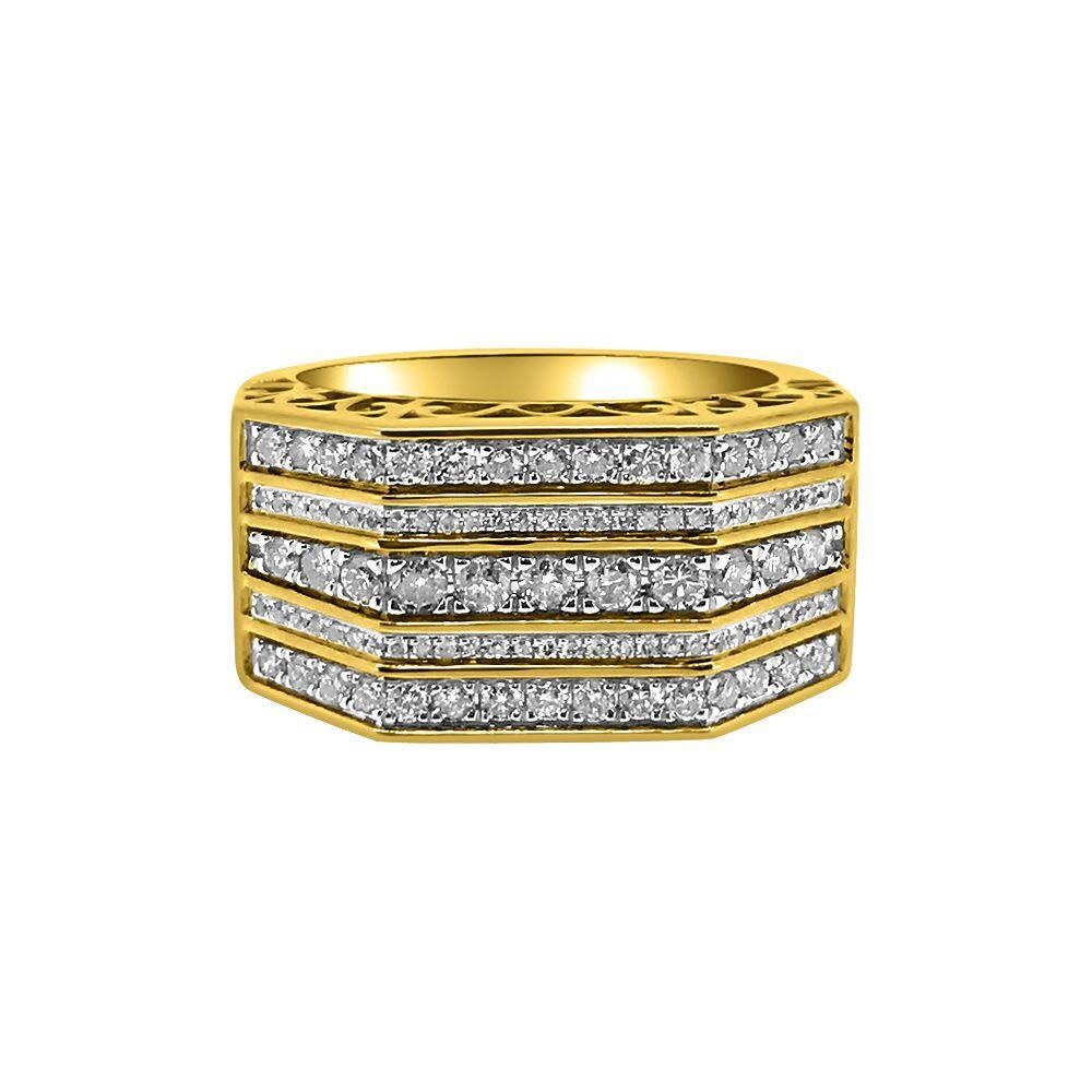 5 ICE ROWS REAL DIAMOND 1.00CTTW 10K GOLD RING